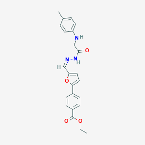 molecular formula C23H23N3O4 B448979 ETHYL 4-[5-({(Z)-2-[2-(4-TOLUIDINO)ACETYL]HYDRAZONO}METHYL)-2-FURYL]BENZOATE 