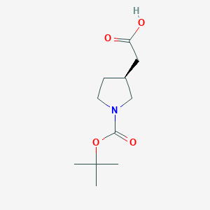 molecular formula C11H19NO4 B044898 (s)-2-(1-(Tert-butoxycarbonyl)pyrrolidin-3-yl)acetic acid CAS No. 204688-61-9