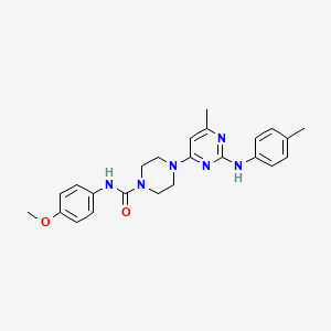 molecular formula C24H28N6O2 B4489862 N-(4-methoxyphenyl)-4-{6-methyl-2-[(4-methylphenyl)amino]pyrimidin-4-yl}piperazine-1-carboxamide 