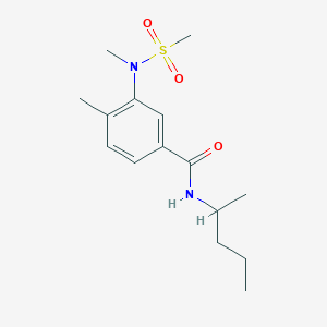 molecular formula C15H24N2O3S B4489869 4-METHYL-3-(N-METHYLMETHANESULFONAMIDO)-N-(PENTAN-2-YL)BENZAMIDE 