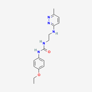 molecular formula C16H21N5O2 B4489916 N-(4-ethoxyphenyl)-N'-{2-[(6-methyl-3-pyridazinyl)amino]ethyl}urea 