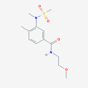 molecular formula C13H20N2O4S B4489921 N-(2-METHOXYETHYL)-4-METHYL-3-(N-METHYLMETHANESULFONAMIDO)BENZAMIDE 