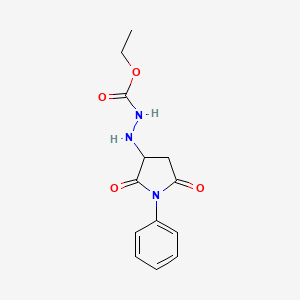 molecular formula C13H15N3O4 B4489927 Ethyl 2-(2,5-dioxo-1-phenylpyrrolidin-3-yl)hydrazinecarboxylate 