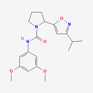 molecular formula C19H25N3O4 B4489932 N-(3,5-Dimethoxyphenyl)-2-[3-(propan-2-YL)-1,2-oxazol-5-YL]pyrrolidine-1-carboxamide 