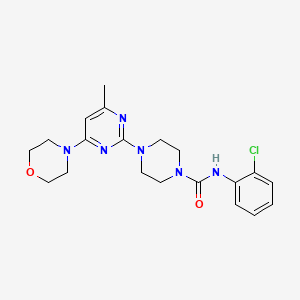 molecular formula C20H25ClN6O2 B4489985 N-(2-chlorophenyl)-4-[4-methyl-6-(4-morpholinyl)-2-pyrimidinyl]-1-piperazinecarboxamide 