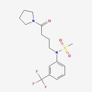 molecular formula C16H21F3N2O3S B4490118 N-[4-oxo-4-(1-pyrrolidinyl)butyl]-N-[3-(trifluoromethyl)phenyl]methanesulfonamide 