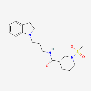 molecular formula C18H27N3O3S B4490187 N-[3-(2,3-dihydro-1H-indol-1-yl)propyl]-1-(methylsulfonyl)-3-piperidinecarboxamide 