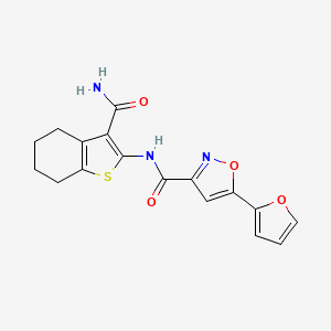 molecular formula C17H15N3O4S B4490192 N-(3-carbamoyl-4,5,6,7-tetrahydro-1-benzothiophen-2-yl)-5-(furan-2-yl)-1,2-oxazole-3-carboxamide 