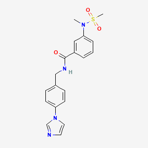molecular formula C19H20N4O3S B4490211 N-[4-(1H-imidazol-1-yl)benzyl]-3-[methyl(methylsulfonyl)amino]benzamide 
