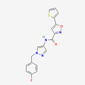molecular formula C18H13FN4O2S B4490237 N-[1-(4-fluorobenzyl)-1H-pyrazol-4-yl]-5-(2-thienyl)-3-isoxazolecarboxamide 
