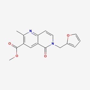 molecular formula C16H14N2O4 B4490294 methyl 6-(2-furylmethyl)-2-methyl-5-oxo-5,6-dihydro-1,6-naphthyridine-3-carboxylate 