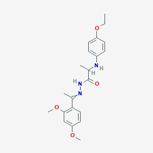 molecular formula C21H27N3O4 B449053 N'-[1-(2,4-DIMETHOXYPHENYL)ETHYLIDENE]-2-[(4-ETHOXYPHENYL)AMINO]PROPANEHYDRAZIDE 