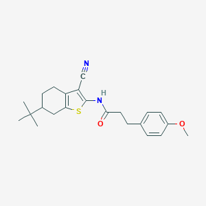 molecular formula C23H28N2O2S B449066 N-(6-tert-butyl-3-cyano-4,5,6,7-tetrahydro-1-benzothiophen-2-yl)-3-(4-methoxyphenyl)propanamide 