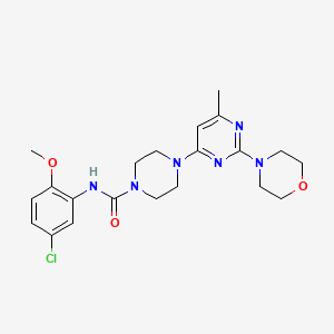 molecular formula C21H27ClN6O3 B4490693 N-(5-Chloro-2-methoxyphenyl)-4-[6-methyl-2-(morpholin-4-YL)pyrimidin-4-YL]piperazine-1-carboxamide 