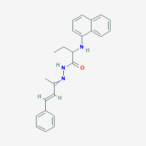 molecular formula C24H25N3O B449076 N'-(1-methyl-3-phenyl-2-propenylidene)-2-(1-naphthylamino)butanohydrazide 