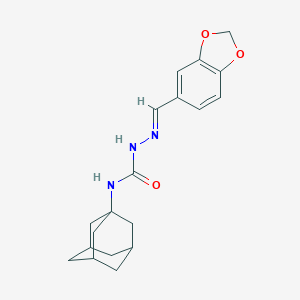 molecular formula C19H23N3O3 B449084 1-(ADAMANTAN-1-YL)-3-[(E)-[(2H-1,3-BENZODIOXOL-5-YL)METHYLIDENE]AMINO]UREA 
