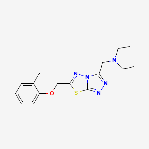 molecular formula C16H21N5OS B4490925 N-ethyl-N-({6-[(2-methylphenoxy)methyl][1,2,4]triazolo[3,4-b][1,3,4]thiadiazol-3-yl}methyl)ethanamine 