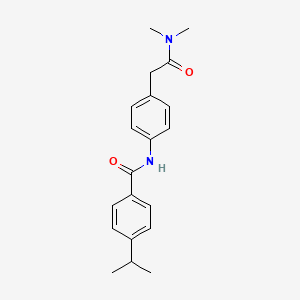 molecular formula C20H24N2O2 B4490940 N-{4-[2-(dimethylamino)-2-oxoethyl]phenyl}-4-isopropylbenzamide 