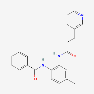 molecular formula C22H21N3O2 B4490948 N-{4-methyl-2-[(3-pyridin-3-ylpropanoyl)amino]phenyl}benzamide 
