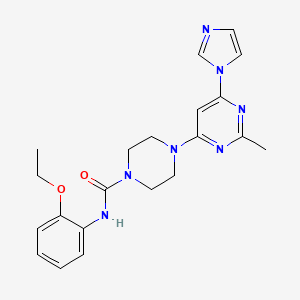 molecular formula C21H25N7O2 B4491040 N-(2-ethoxyphenyl)-4-[6-(1H-imidazol-1-yl)-2-methyl-4-pyrimidinyl]-1-piperazinecarboxamide 