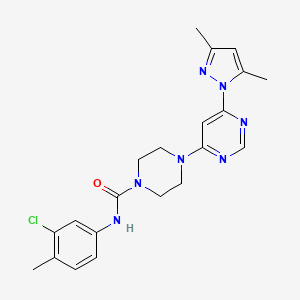 molecular formula C21H24ClN7O B4491205 N-(3-chloro-4-methylphenyl)-4-[6-(3,5-dimethyl-1H-pyrazol-1-yl)-4-pyrimidinyl]-1-piperazinecarboxamide 