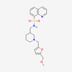 molecular formula C22H27N3O4S B4491285 N-[(1-{[5-(methoxymethyl)-2-furyl]methyl}-3-piperidinyl)methyl]-8-quinolinesulfonamide 