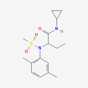 molecular formula C16H24N2O3S B4491293 N-cyclopropyl-2-[(2,5-dimethylphenyl)(methylsulfonyl)amino]butanamide 