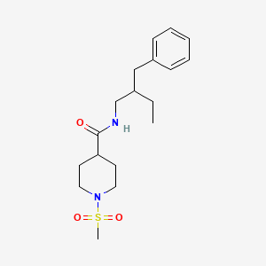 molecular formula C18H28N2O3S B4491381 N-(2-BENZYLBUTYL)-1-METHANESULFONYLPIPERIDINE-4-CARBOXAMIDE 