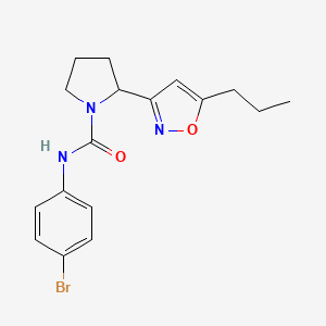 molecular formula C17H20BrN3O2 B4491515 N-(4-bromophenyl)-2-(5-propyl-1,2-oxazol-3-yl)pyrrolidine-1-carboxamide 
