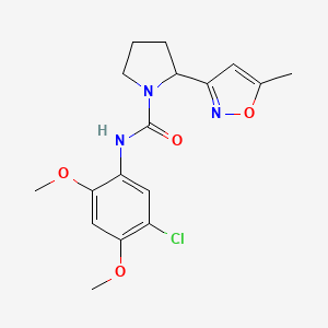 molecular formula C17H20ClN3O4 B4491661 N-(5-chloro-2,4-dimethoxyphenyl)-2-(5-methyl-1,2-oxazol-3-yl)pyrrolidine-1-carboxamide 