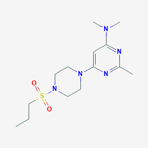 molecular formula C14H25N5O2S B4491691 N,N,2-TRIMETHYL-6-[4-(PROPANE-1-SULFONYL)PIPERAZIN-1-YL]PYRIMIDIN-4-AMINE 
