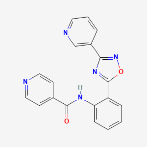 molecular formula C19H13N5O2 B4491743 N-{2-[3-(pyridin-3-yl)-1,2,4-oxadiazol-5-yl]phenyl}pyridine-4-carboxamide 