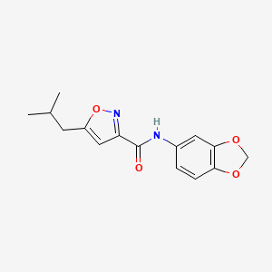 molecular formula C15H16N2O4 B4491773 N-(1,3-benzodioxol-5-yl)-5-(2-methylpropyl)-1,2-oxazole-3-carboxamide 