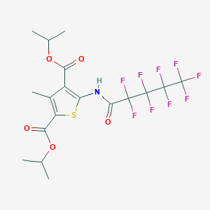 molecular formula C18H18F9NO5S B449182 Diisopropyl 3-methyl-5-[(2,2,3,3,4,4,5,5,5-nonafluoropentanoyl)amino]-2,4-thiophenedicarboxylate 