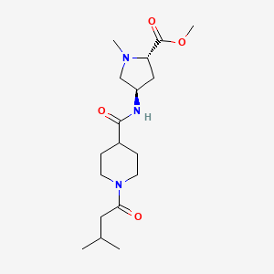 molecular formula C18H31N3O4 B4492047 methyl (2S,4R)-1-methyl-4-({[1-(3-methylbutanoyl)piperidin-4-yl]carbonyl}amino)pyrrolidine-2-carboxylate 