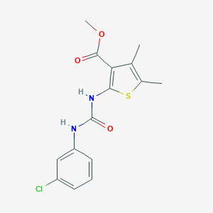molecular formula C15H15ClN2O3S B449212 Methyl 2-{[(3-chloroanilino)carbonyl]amino}-4,5-dimethyl-3-thiophenecarboxylate 
