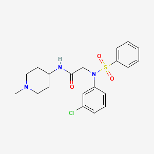 molecular formula C20H24ClN3O3S B4492198 N~2~-(3-chlorophenyl)-N~1~-(1-methyl-4-piperidinyl)-N~2~-(phenylsulfonyl)glycinamide 