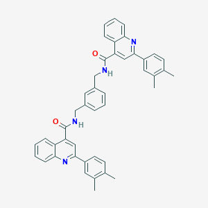 molecular formula C44H38N4O2 B449220 N,N'-(benzene-1,3-diyldimethanediyl)bis[2-(3,4-dimethylphenyl)quinoline-4-carboxamide] 