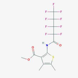 molecular formula C13H10F9NO3S B449226 methyl 4,5-dimethyl-2-[(2,2,3,3,4,4,5,5,5-nonafluoropentanoyl)amino]-3-thiophenecarboxylate 