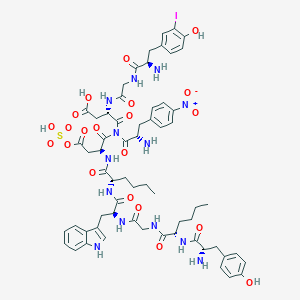 molecular formula C62H76IN13O21S B044923 Cholecystokinin (26-33), I-tyr-gly-(nle(28,31),4-No2-phe(33)) CAS No. 118643-58-6