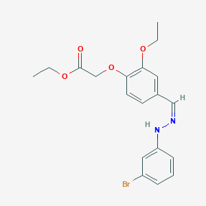 molecular formula C19H21BrN2O4 B449275 ethyl (4-{(Z)-[2-(3-bromophenyl)hydrazinylidene]methyl}-2-ethoxyphenoxy)acetate 