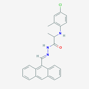 molecular formula C25H22ClN3O B449284 N'-(9-anthrylmethylene)-2-(4-chloro-2-methylanilino)propanohydrazide 