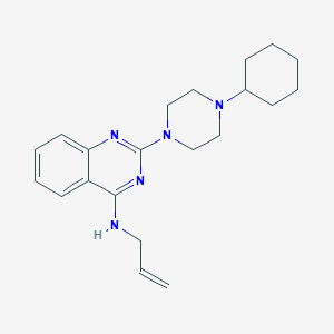 molecular formula C21H29N5 B4492851 N-allyl-2-(4-cyclohexyl-1-piperazinyl)-4-quinazolinamine 