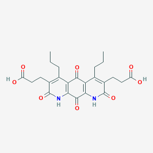 molecular formula C24H26N2O8 B044929 3-[3-(2-Carboxyethyl)-2,5,8,10-tetraoxo-4,6-dipropyl-1,9-dihydropyrido[3,2-g]quinolin-7-yl]propanoic acid CAS No. 119623-82-4