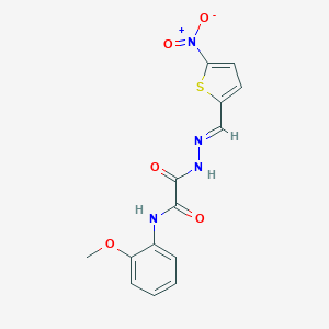 molecular formula C14H12N4O5S B449290 N-(2-METHOXYPHENYL)-2-{2-[(E)-1-(5-NITRO-2-THIENYL)METHYLIDENE]HYDRAZINO}-2-OXOACETAMIDE 