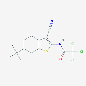 molecular formula C15H17Cl3N2OS B449291 N-(6-tert-butyl-3-cyano-4,5,6,7-tetrahydro-1-benzothiophen-2-yl)-2,2,2-trichloroacetamide 