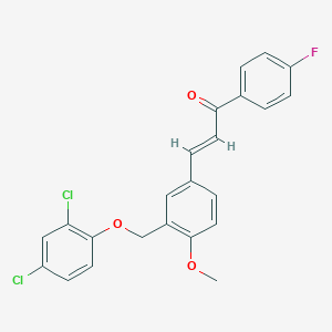 molecular formula C23H17Cl2FO3 B449294 3-{3-[(2,4-Dichlorophenoxy)methyl]-4-methoxyphenyl}-1-(4-fluorophenyl)-2-propen-1-one 