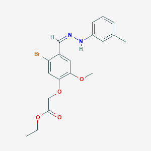 molecular formula C19H21BrN2O4 B449298 ethyl (5-bromo-2-methoxy-4-{(Z)-[2-(3-methylphenyl)hydrazinylidene]methyl}phenoxy)acetate 