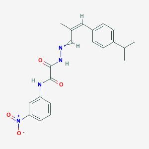 molecular formula C21H22N4O4 B449305 N-{3-nitrophenyl}-2-{2-[3-(4-isopropylphenyl)-2-methyl-2-propenylidene]hydrazino}-2-oxoacetamide 