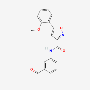 molecular formula C19H16N2O4 B4493208 N-(3-acetylphenyl)-5-(2-methoxyphenyl)-1,2-oxazole-3-carboxamide 